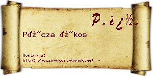 Pócza Ákos névjegykártya